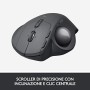 Logitech MX ERGO Mouse Trackball Wireless Ergonomico, Bluetooth o 2.4 GHz con Ricevitore USB Unifying, ‎Angolo Trackball Regol