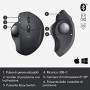 Logitech MX ERGO Mouse Trackball Wireless Ergonomico, Bluetooth o 2.4 GHz con Ricevitore USB Unifying, ‎Angolo Trackball Regol