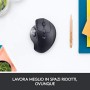 Logitech MX ERGO Mouse Trackball Wireless Ergonomico, Bluetooth o 2.4 GHz con Ricevitore USB Unifying, ‎Angolo Trackball Regol