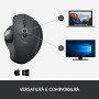 Logitech MX ERGO Mouse Trackball Wireless Ergonomico, Bluetooth o 2.4 GHz con Ricevitore USB Unifying, ‎Angolo Trackball Regol