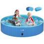 Pecute Piscina per Cani Grande e Media Piscina per Bambini,Vasca da Bagno per Cani, Vasca per Cani di PVC Pieghevole Antiscivolo