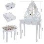 Songmics Specchiera Tavolo Cosmetici Vanity toeletta, 75 x 40 x 139 cm, Legno