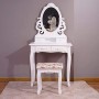 Songmics Specchiera Tavolo Cosmetici Vanity toeletta, 75 x 40 x 139 cm, Legno