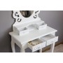 Songmics Specchiera Tavolo Cosmetici Vanity toeletta, 75 x 40 x 139 cm, Legno
