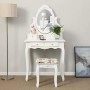 Songmics Specchiera Tavolo Cosmetici Vanity toeletta, 75 x 40 x 139 cm, Legno