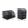 Set da scrivania in rete, contenitore multifunzione per cancelleria, cestini organizer e mini cassettiera con 3 cassetti, per fo