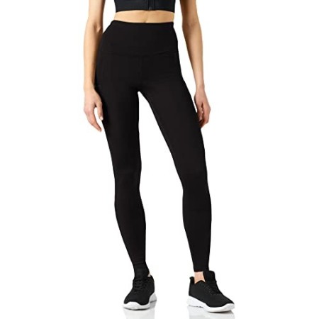 Marchio Amazon - AURIQUE Leggings da Corsa a Vita Alta Donna, Nero (Black), 40, Label:XS