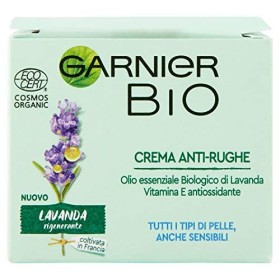Garnier Bio Crema Viso Anti-Rughe Naturale Bio Lavanda Rigenerante, Crema Viso Anti-Età Anti-Rughe, Formula alla Lavanda, 50 ml