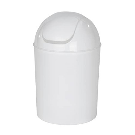 Wenko 21884100 - Pattumiera con coperchio oscillante, 19,8 x 19,8 x 31,5 cm, colore: Bianco