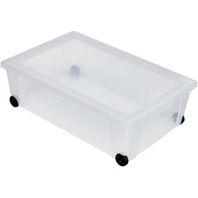 Stefanplast Roll-Box Contenitore Multiuso con Ruote, Bianco, 59x39x18.5h