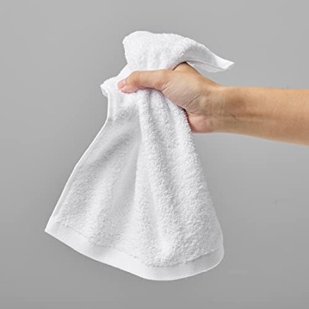 AmazonBasics - Asciugamani in cotone, confezione da 24, Bianco