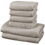 Amazon Basics - Set di asciugamani ad asciugatura rapida, 2 pezzi, 2 teli bagno + 4 asciugamani - Platino