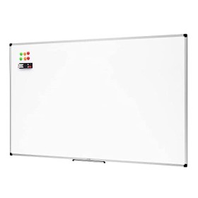 AmazonBasics - Lavagna bianca, cancellabile a secco, con supporto porta-pennarelli e bordi in alluminio, 90 cm x 60 cm
