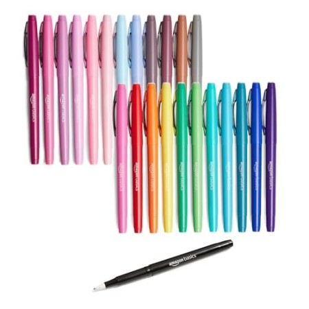 Pennarelli in colori assortiti AmazonBasics, confezione da 24