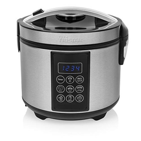 Tristar RK-6132 Multicooker e Cuociriso, 500 W, 1.5 Litri, Acciaio Inossidabile, Argento