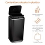 AmazonBasics - Pattumiera rettangolare con chiusura silenziosa, 32 l, nero