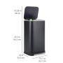AmazonBasics - Pattumiera rettangolare con chiusura silenziosa, 32 l, nero