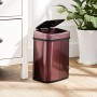AmazonBasics - Pattumiera in acciaio inox, automatica, rettangolare, da 12 litri