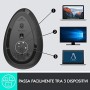 Logitech MX Mouse Verticale Wireless Ergonomico, Multi-Dispositivo, Bluetooth o 2.4 GHz Ricevitore USB Unifying, Rilevamento Ott