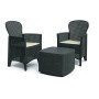 DMORA 8052773491754 Set da Giardino con Cuscini, 2 Poltrone e 1 Tavolino Contenitore da Esterno, Made in Italy, Antracite