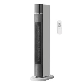 AmazonBasics - Stufetta oscillante a torre, ECO, 2 velocità, 3 impostazioni di riscaldamento, con timer e telecomando, 2200 W