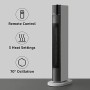 AmazonBasics - Stufetta oscillante a torre, ECO, 2 velocità, 3 impostazioni di riscaldamento, con timer e telecomando, 2200 W