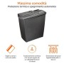 AmazonBasics - Distruggidocumenti 8 fogli, taglio a striscioline, con funzione distruggi CD e carte di credito, Grigio
