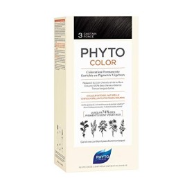 Phyto Phytocolor 3 Castano Scuro Colorazione Permanente senza Ammoniaca, 100 % Copertura Capelli Bianchi