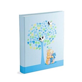 Mareli Album Fotografico Nascita Bambino 20x25 Albero della Vita, Celeste, con Argento