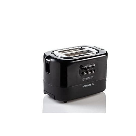 Ariete 159 Toastime Tostapane 2 Fette con Pinze con Funzione Scongelamento E Riscaldamento, 700 W, Acciaio Inossidabile, Nero
