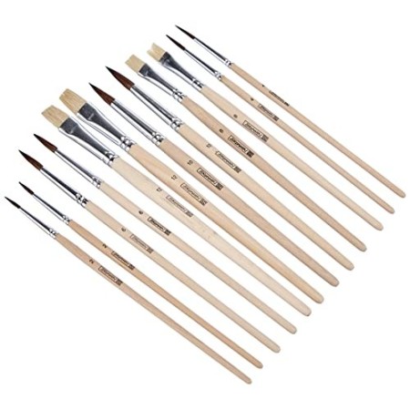 Brunnen 1048929 - Set di pennelli con setole miste in fibra naturale