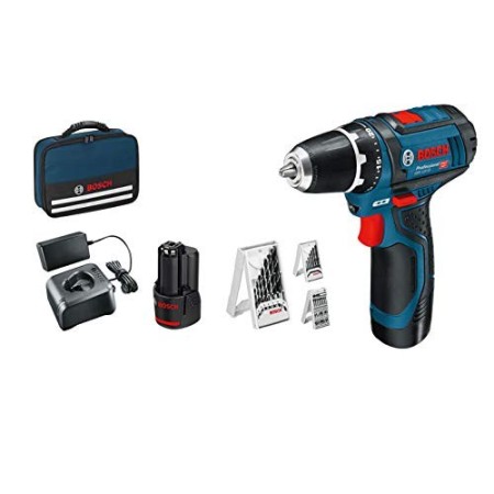Bosch Professional GSR 12V-15 12V System Trapano-avvitatore a Batteria, Include 2 Batterie da 2.0 Ah, Caricabatteria GAL 12V-20,
