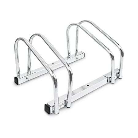 Relaxdays Rastrelliera Portabicicletta, 2 Posti, Argento