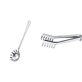 Alessi AJM19/57 L Mestolo per Spaghetti di Design in Acciaio Lucido & 502 Molla per Spaghetti di Design in Acciaio Inox