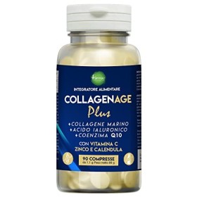 Farmac, Collagene con Acido Ialuronico e Coenzima Q10| Integratore per la salute di Pelle, Ossa ed Articolazioni| 90 Collagene C