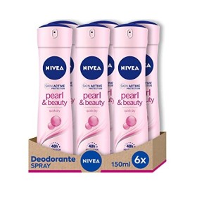 Nivea Pearl & Beauty Spray Deodorante Donna, in Confezione da 6 x 150 ml, con Estratti di Perla per Pelle Luminosa e Morbida, De