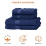 AmazonBasics - Set da 2 Asciugamani da Bagno e 2 Asciugamani Resistenti allo Scoloramento, Colore Blu Reale, 100% Cotone, 500g /
