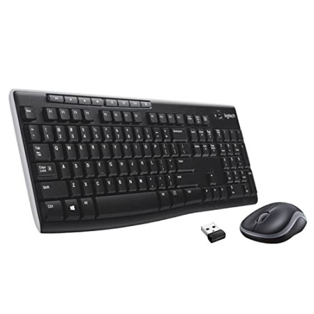 Logitech MK270 Kit Tastiera e Mouse Wireless per Windows, Wireless 2.4 GHz, Mouse ‎Wireless Compatto, 8 Tasti Multimediali e S
