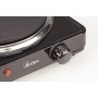 Ardes AR1F19 Fornello Elettrico TIKAPPA F19 in Acciaio Verniciato Diametro Piastra 18,5 cm in Ghisa con Termostato, 1500 W, Nero