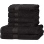 Amazon Basics AB Fade Resitant, 100% Cotone, Nero, 2 Corpo & 4 Mani