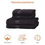 Amazon Basics AB Fade Resitant, 100% Cotone, Nero, 2 Corpo & 4 Mani