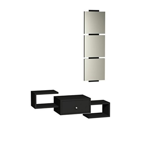 Homemania Mobile Ingresso Dorado, PVC, Nero Lucido, 100x30x19 cm - 29x107 cm