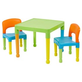 Liberty House Toys - tavolo da gioco per bambini con 2 sedie, in plastica multicolore