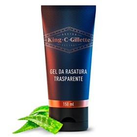 King C. Gillette Gel da Rasatura Trasparente per la Barba da Uomo con Tè Bianco e Olio di Argan, 150 ml