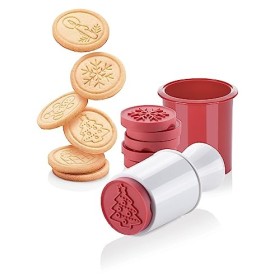 Tescoma 630114 Delicia Timbro per Biscotti 6 Decori Natalizi, Plastica, Rosso, 1 Pezzo