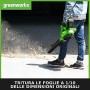 Greenworks Aspirapolvere a Batteria e Soffiatore di Foglie 2in1, GD40BVK2X, Li-Ion 40 V, 185km/h Velocità dell'aria,Velocità V