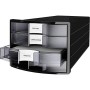 HAN 1012-363 Cassettiera IMPULS, design innovativo ed attrattivo di alta qualità. Con 4 cassetti chiusi e con grandi etichette 