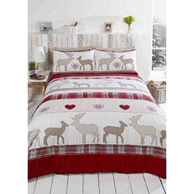 Rapport Copripiumino 100% cotone spazzolato, Rosso, Matrimoniale
