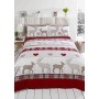 Rapport Copripiumino 100% cotone spazzolato, Rosso, Matrimoniale
