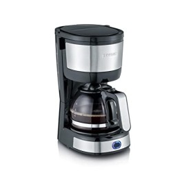 Severin KA 4808 Macchina per il Caffè, Fino a 4 Tazze, Permanente Lavabile, Filtro Oscillante, Piastra Riscaldante, 750 W, Acci